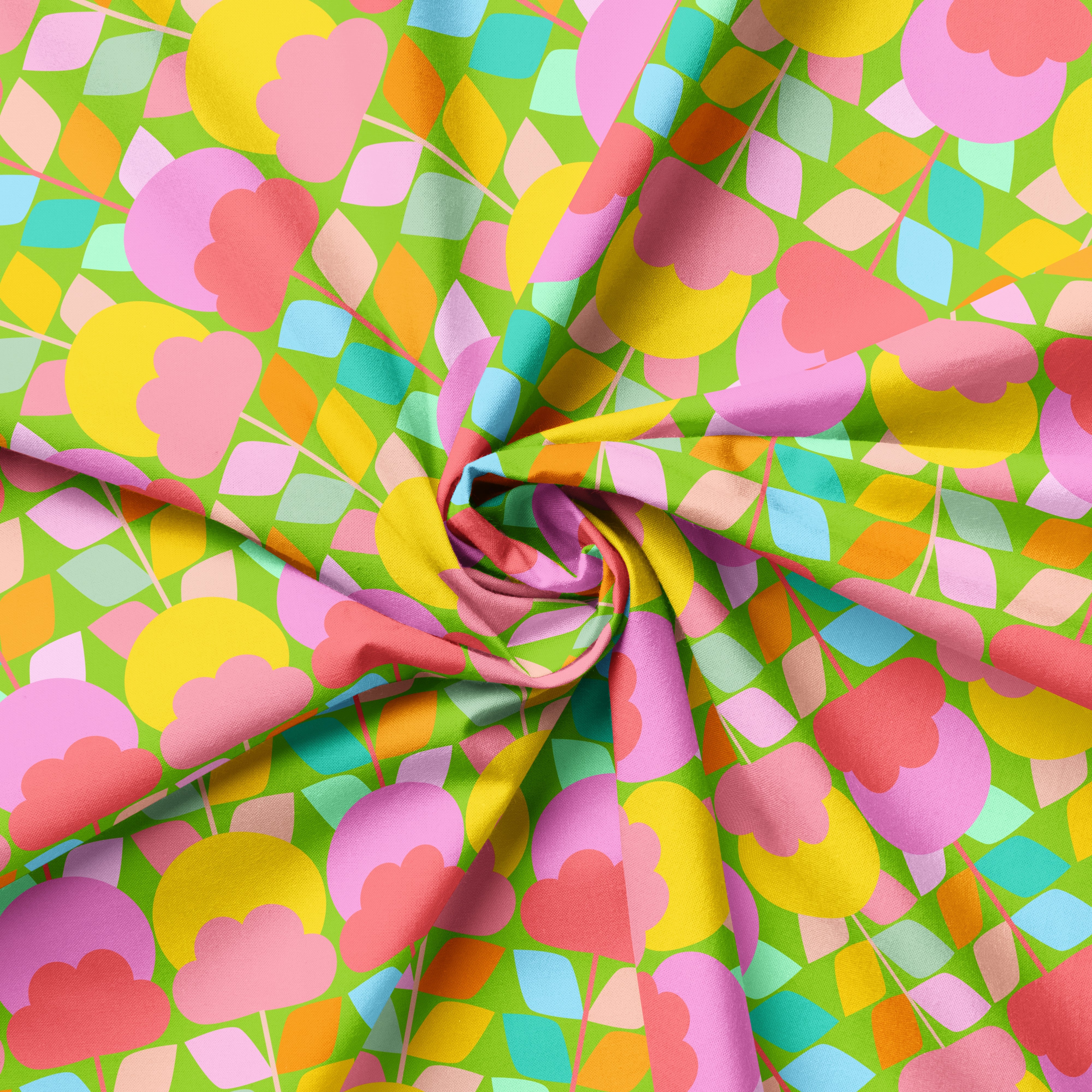 Cotton Sunset Lime | Fabric by the Metre