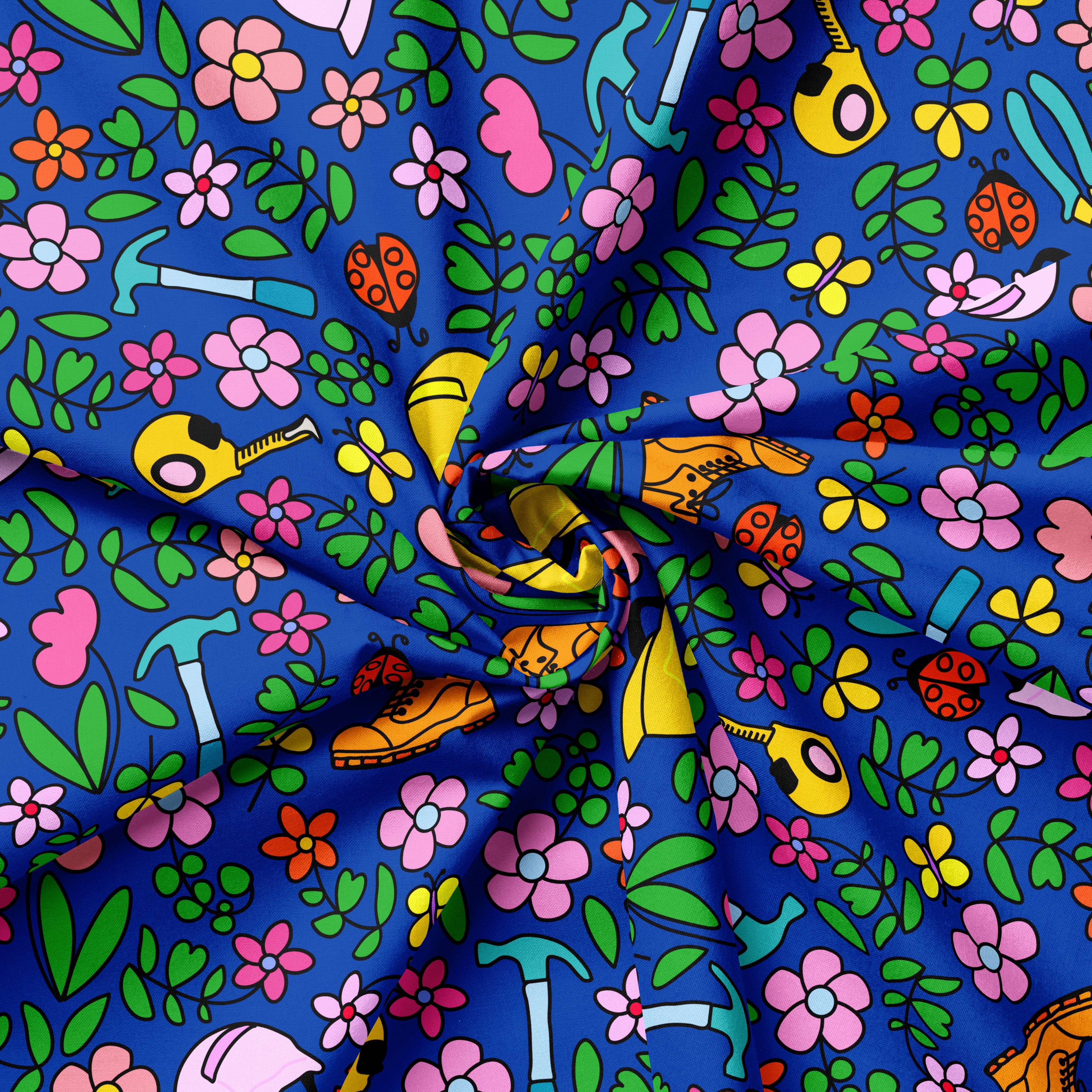 Daisy Tradie Cobalt | Fabric by the Metre