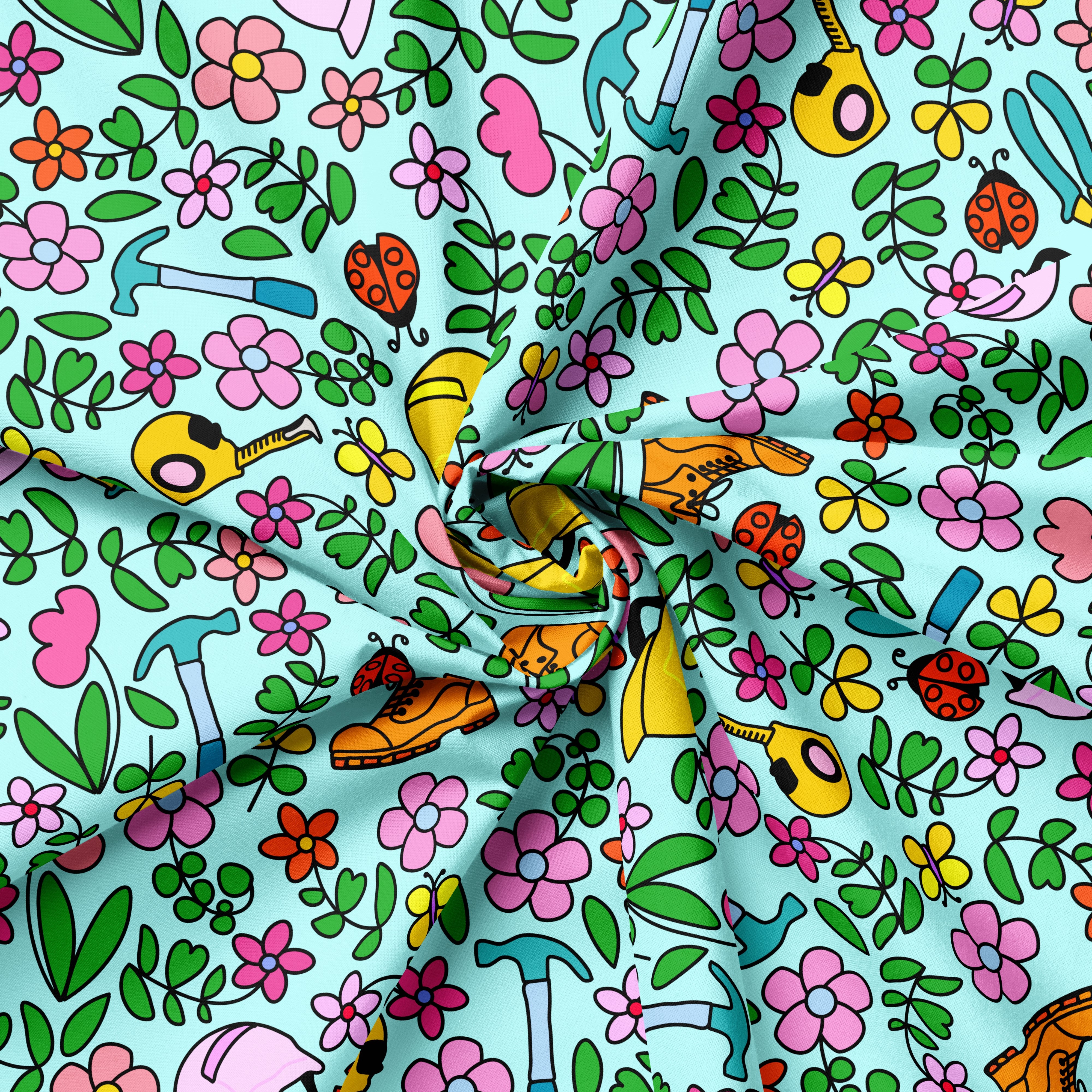 Daisy Tradie Sky | Fabric by the Metre