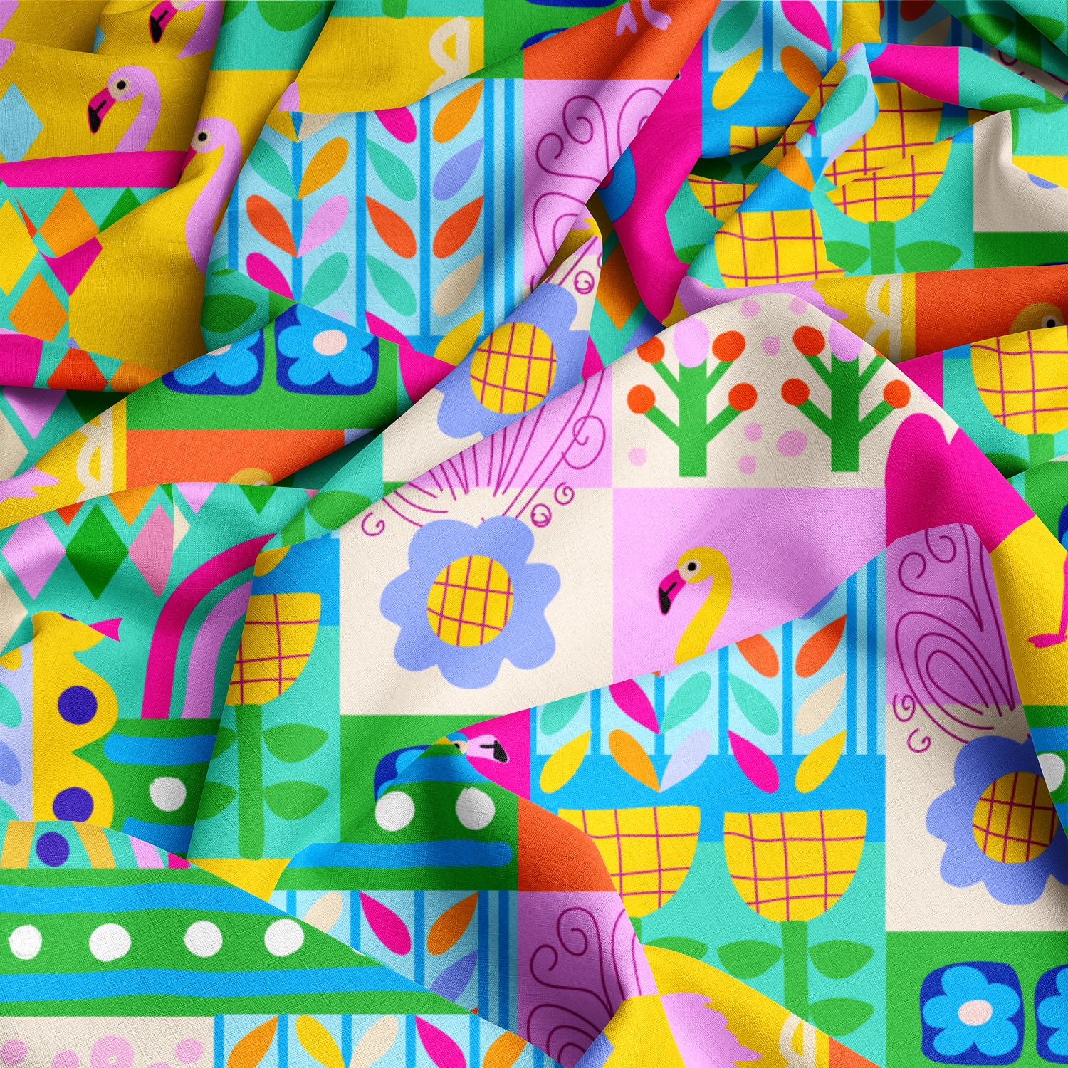 Flamingo Freedom | Fabric by the Metre