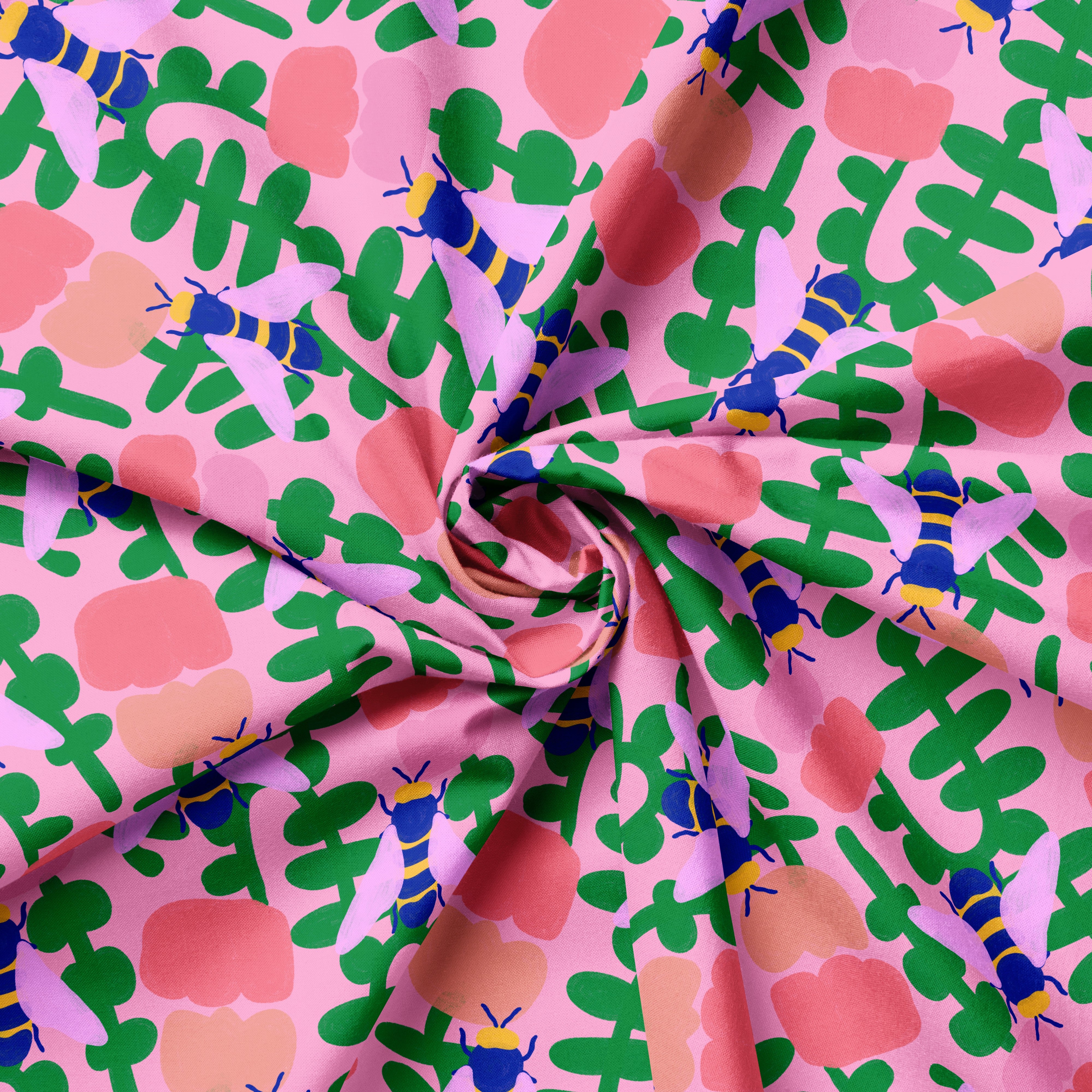 Kissing Flowers Pink | Fabric by the Metre