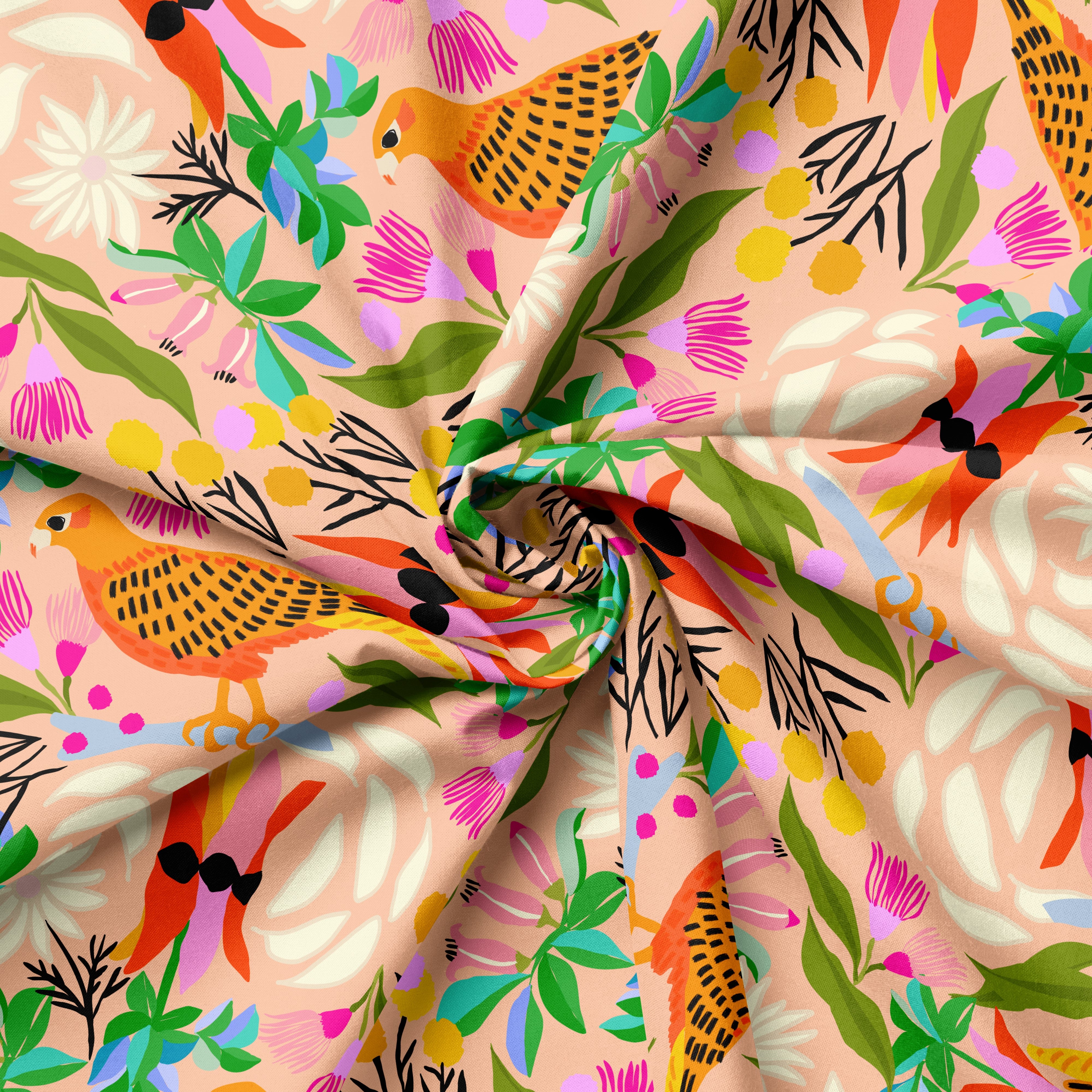 Rare Red Goshawk Sunset | Fabric by the Metre