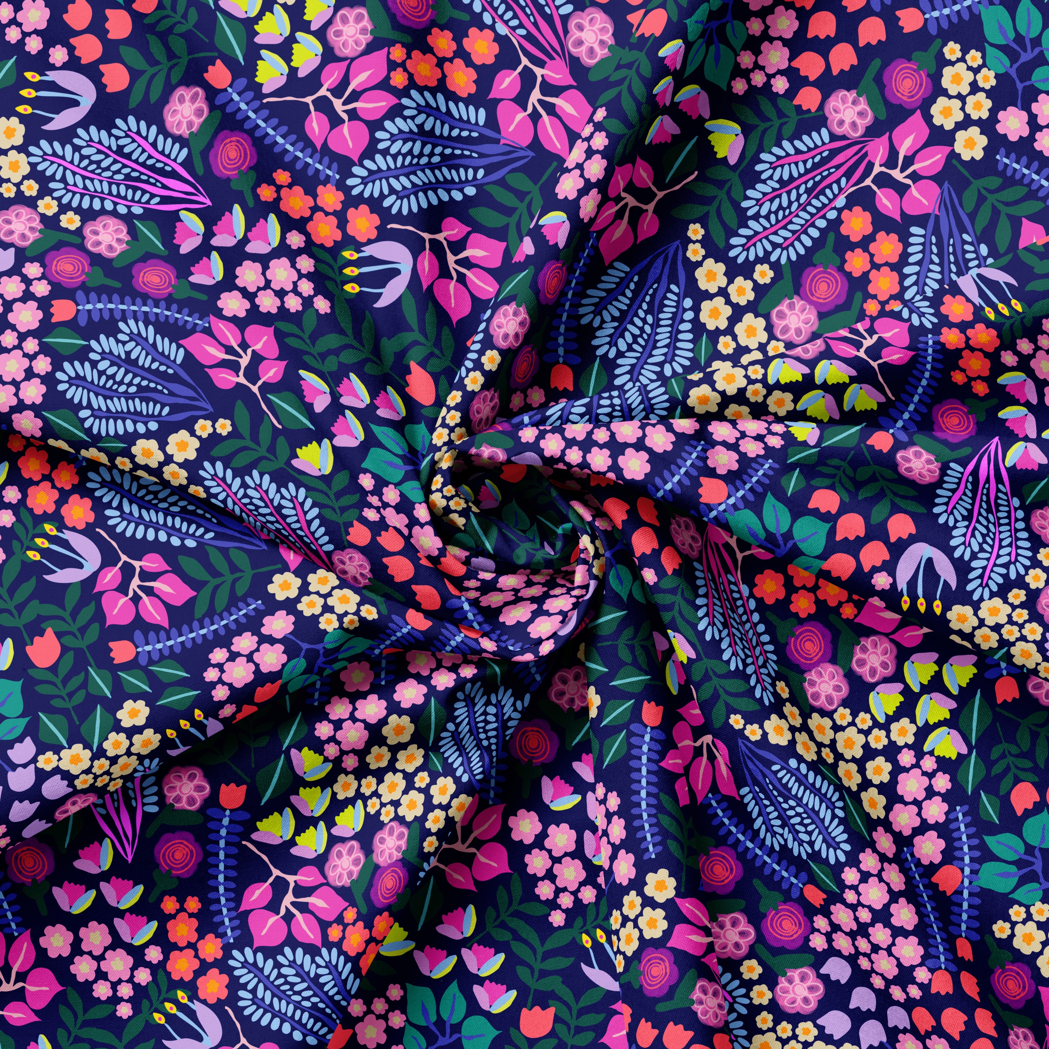 Velvet Garden Indigo | Fabric by the Metre