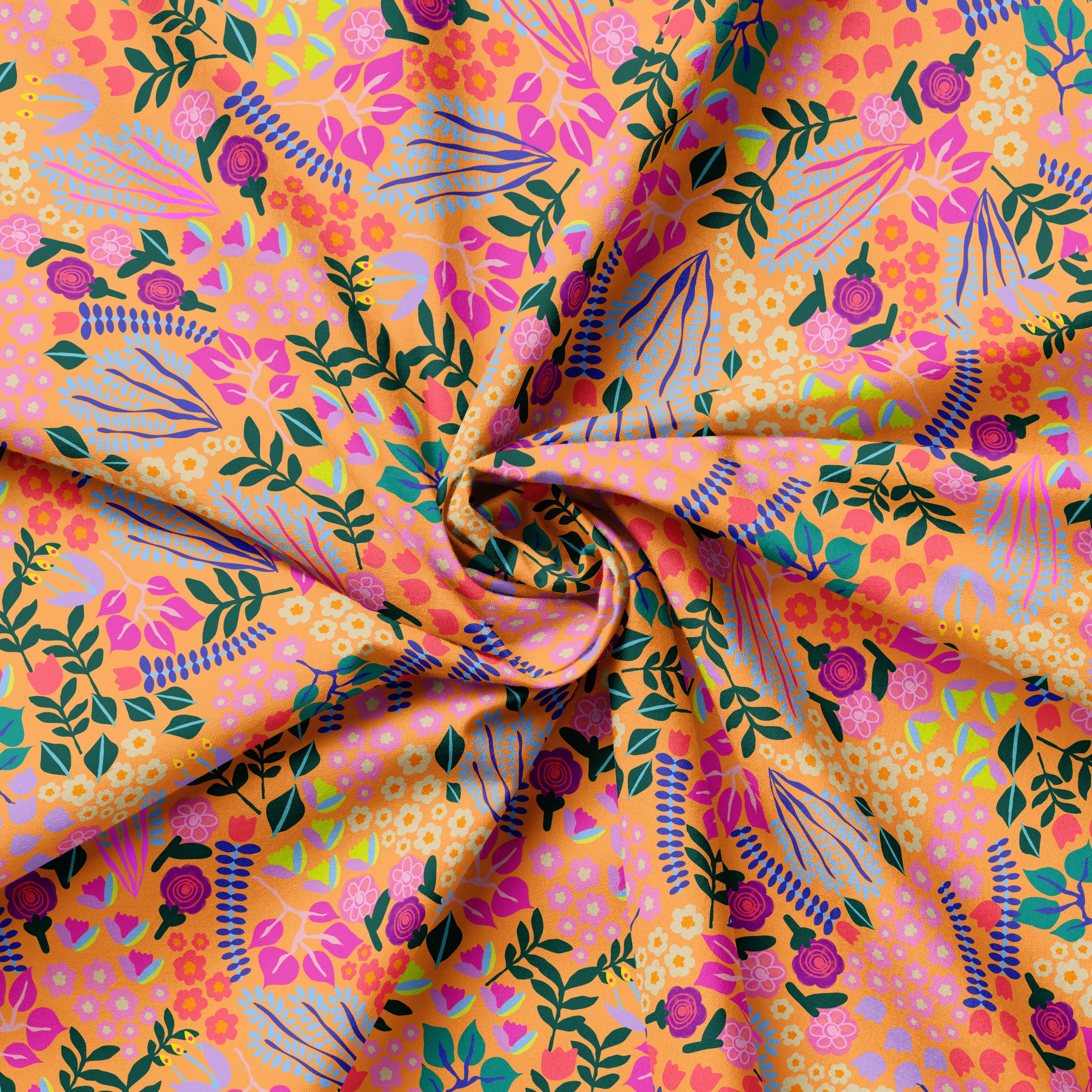 Velvet Garden Ochre | Fabric by the Metre