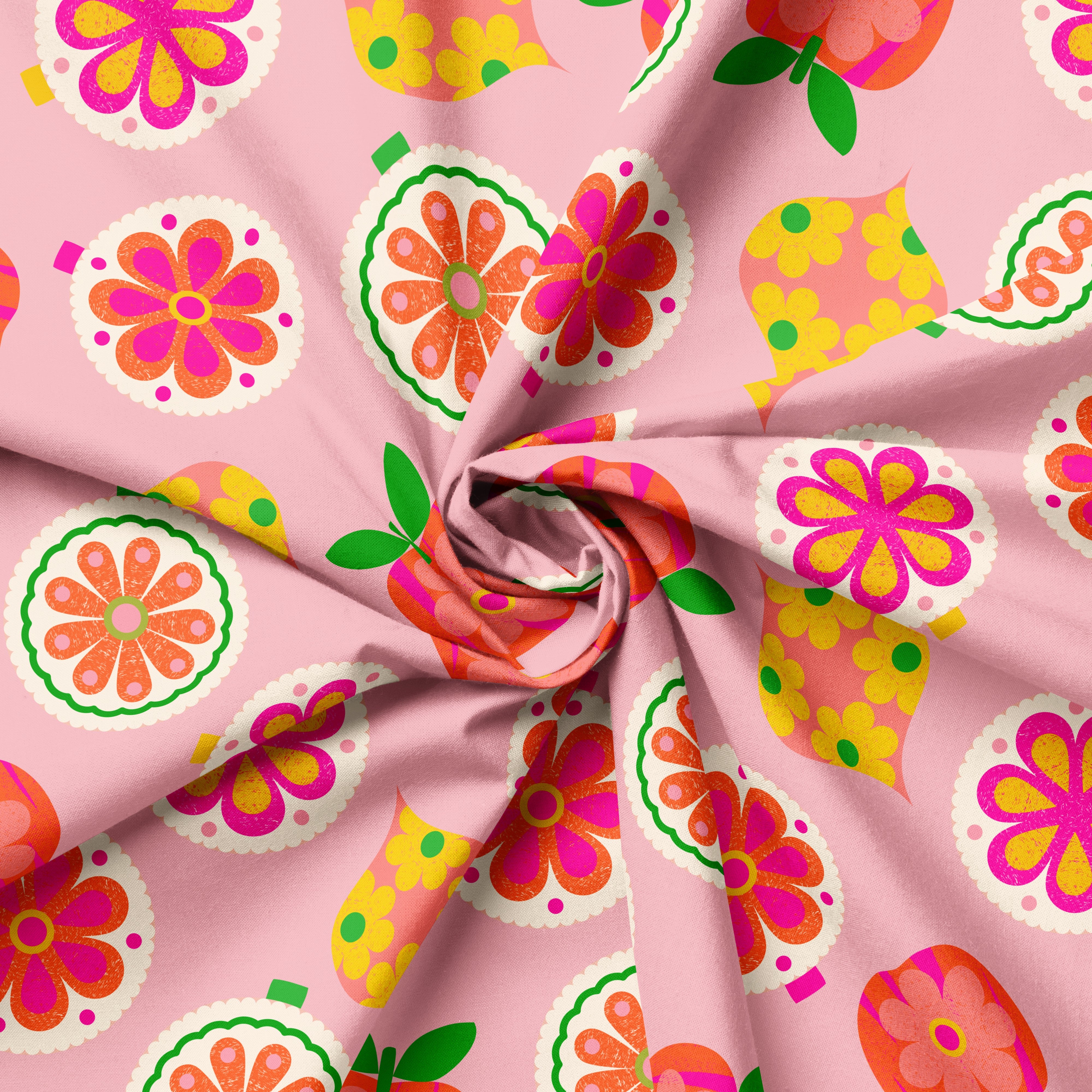 Vintage Felt Decor Pink | Fabric by the Metre
