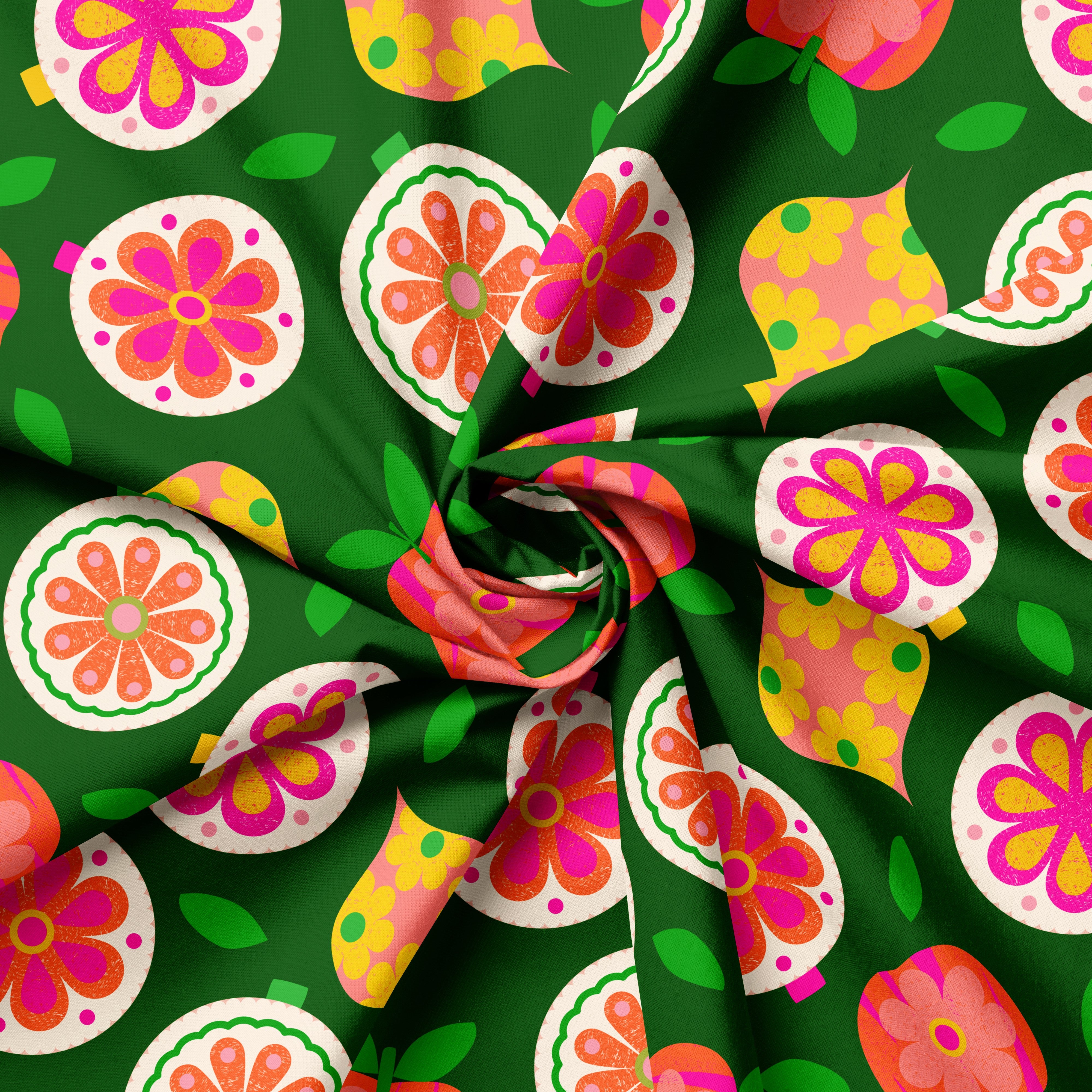 Vintage Felt Decor Emerald | Fabric by the Metre