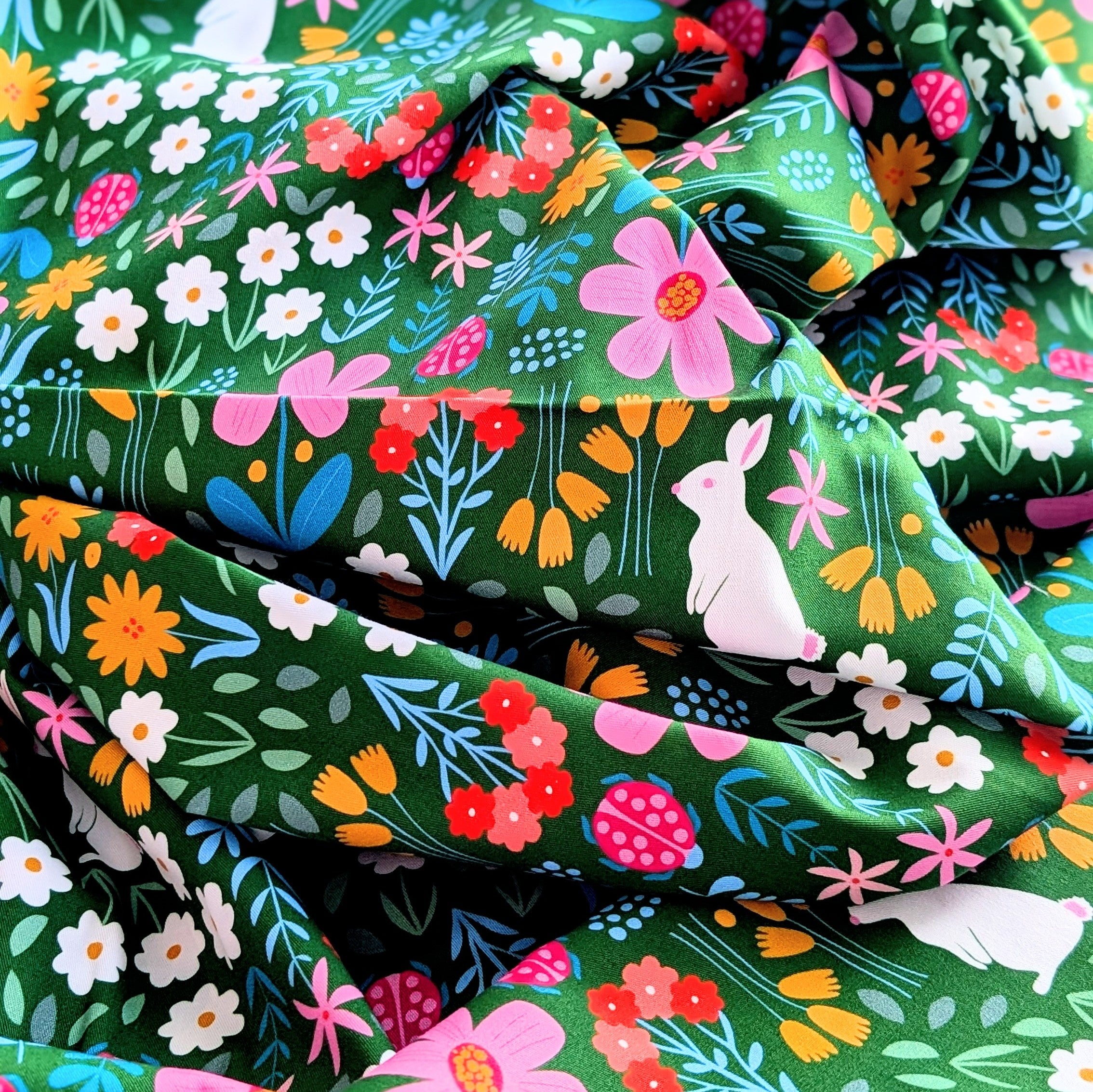 Bunny Forest Field | Fabric by the Metre