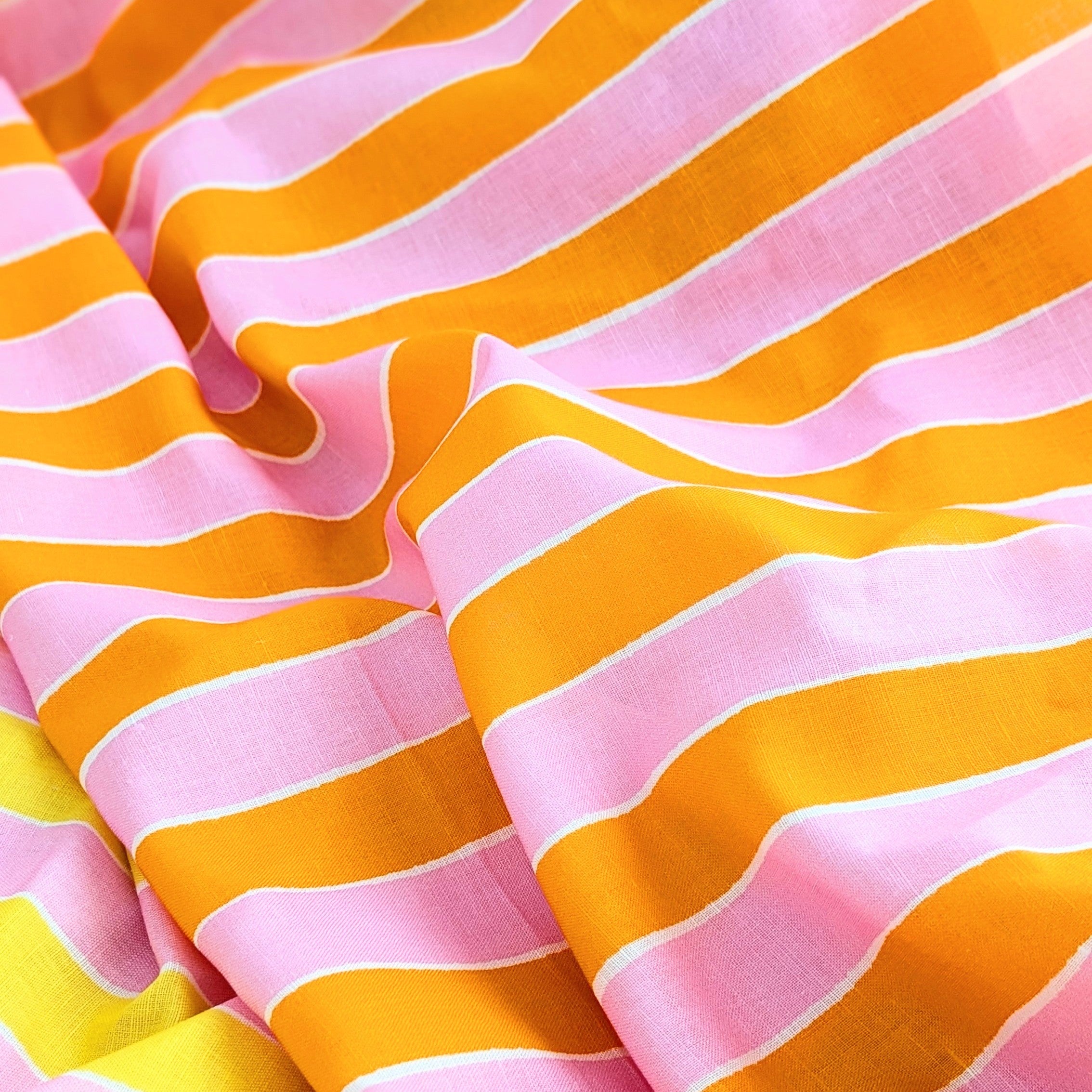Nectarine Stripe | Linen Cotton | Ready-To-Ship