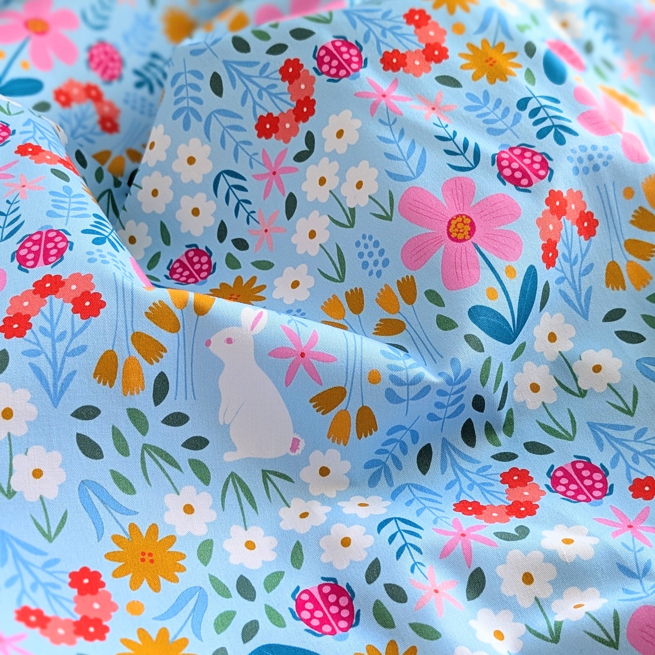 Bunny Lakeside Field | Fabric by the Metre