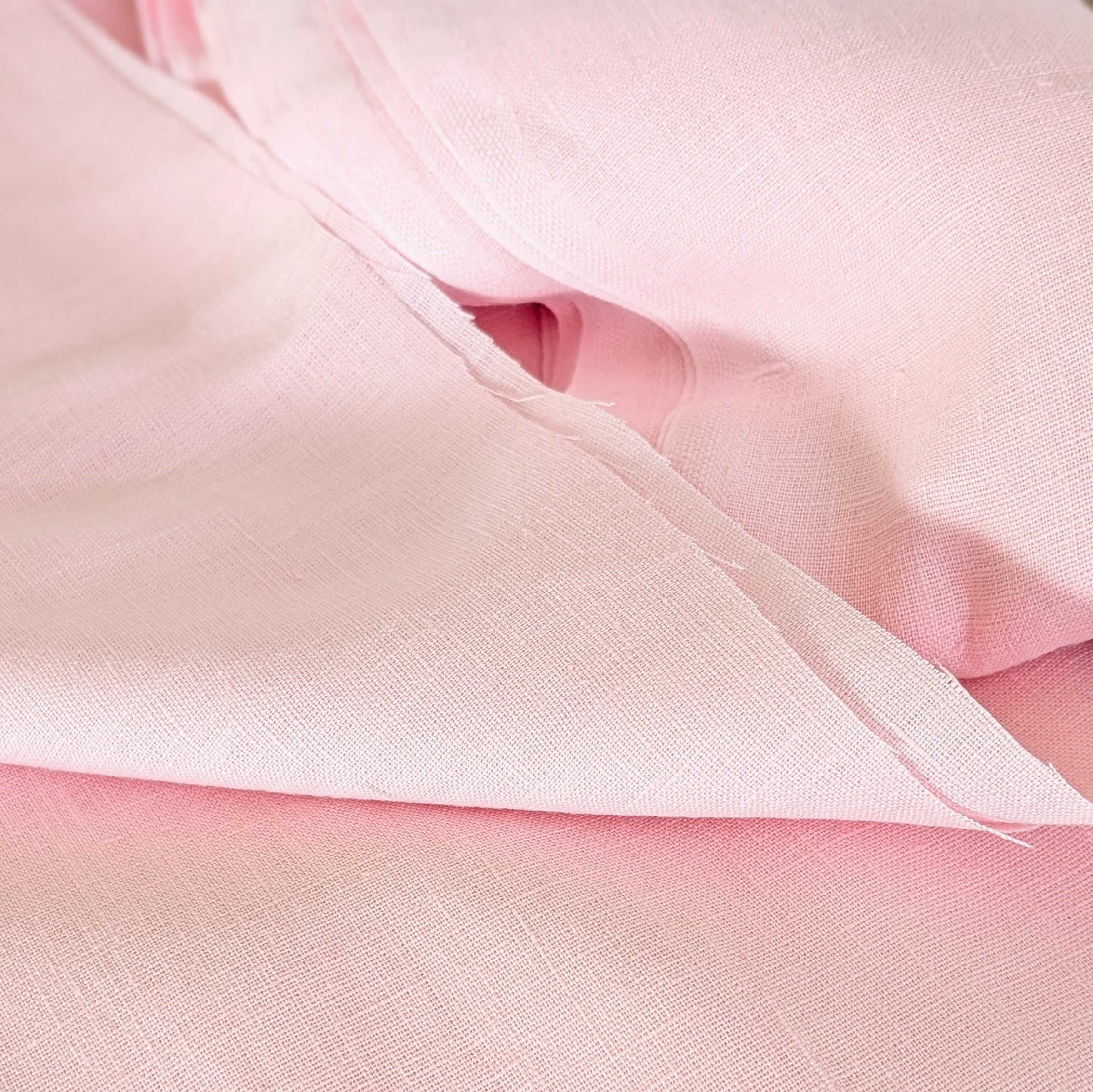 Marshmallow Pink 100% Linen | Washed European Flax | Fabric By The Metre