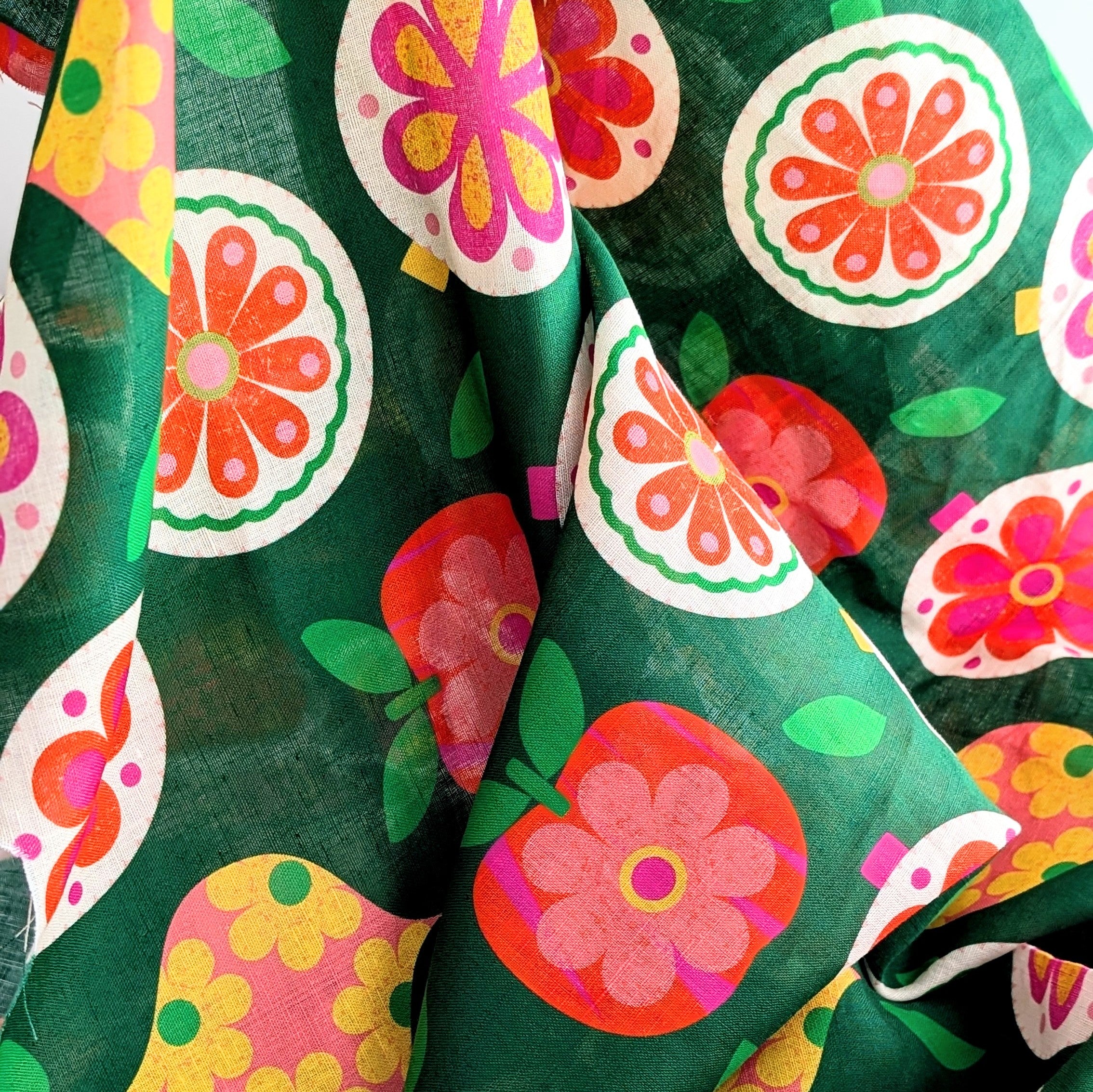 Vintage Felt Decor Emerald | Linen Cotton | Ready-To-Ship