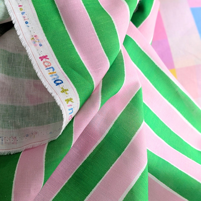 Pistachio Stripe | Linen Cotton | Ready-To-Ship