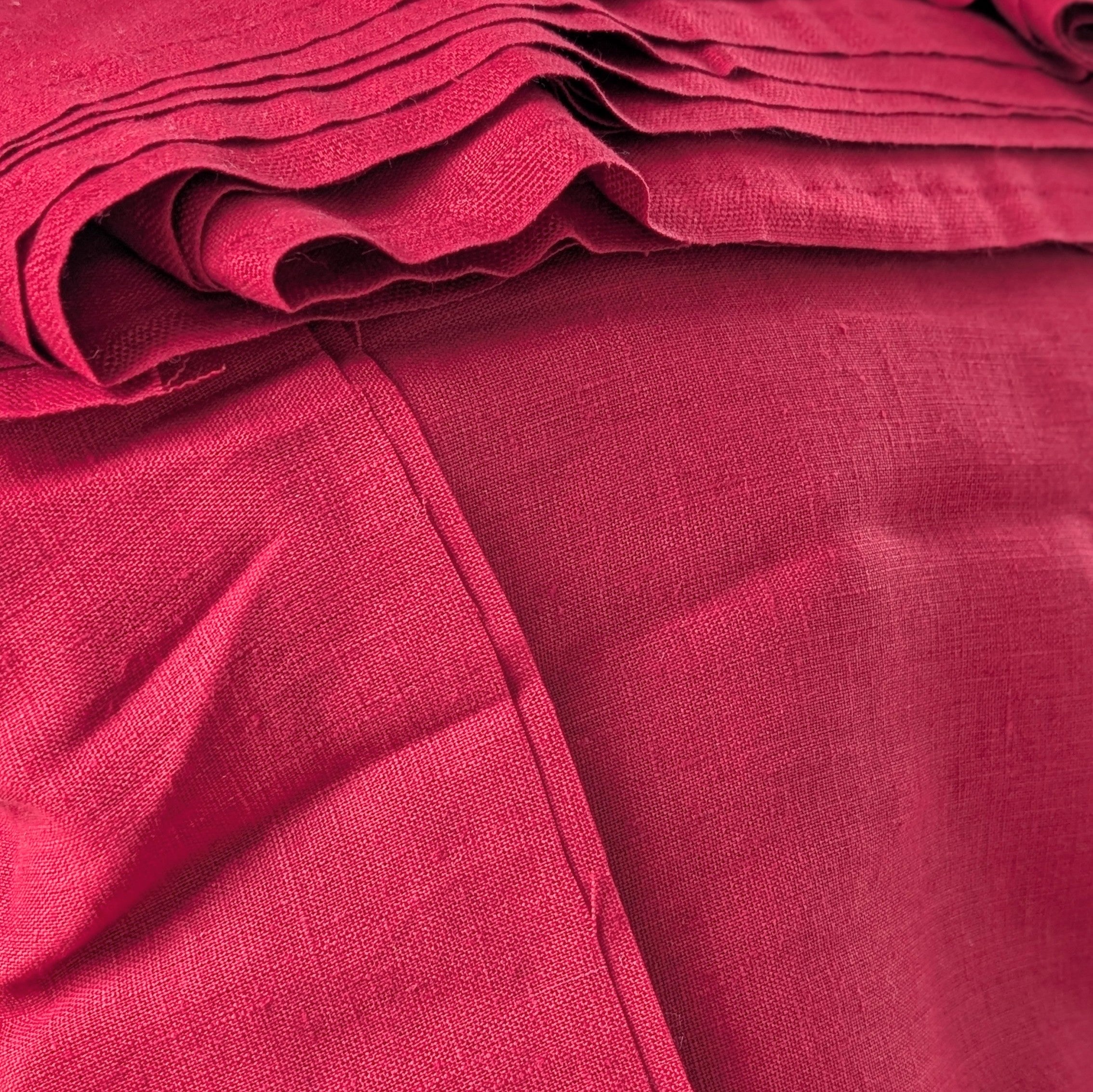 Berry Juice Red 100% Linen | Washed European Flax | Fabric By The Metre